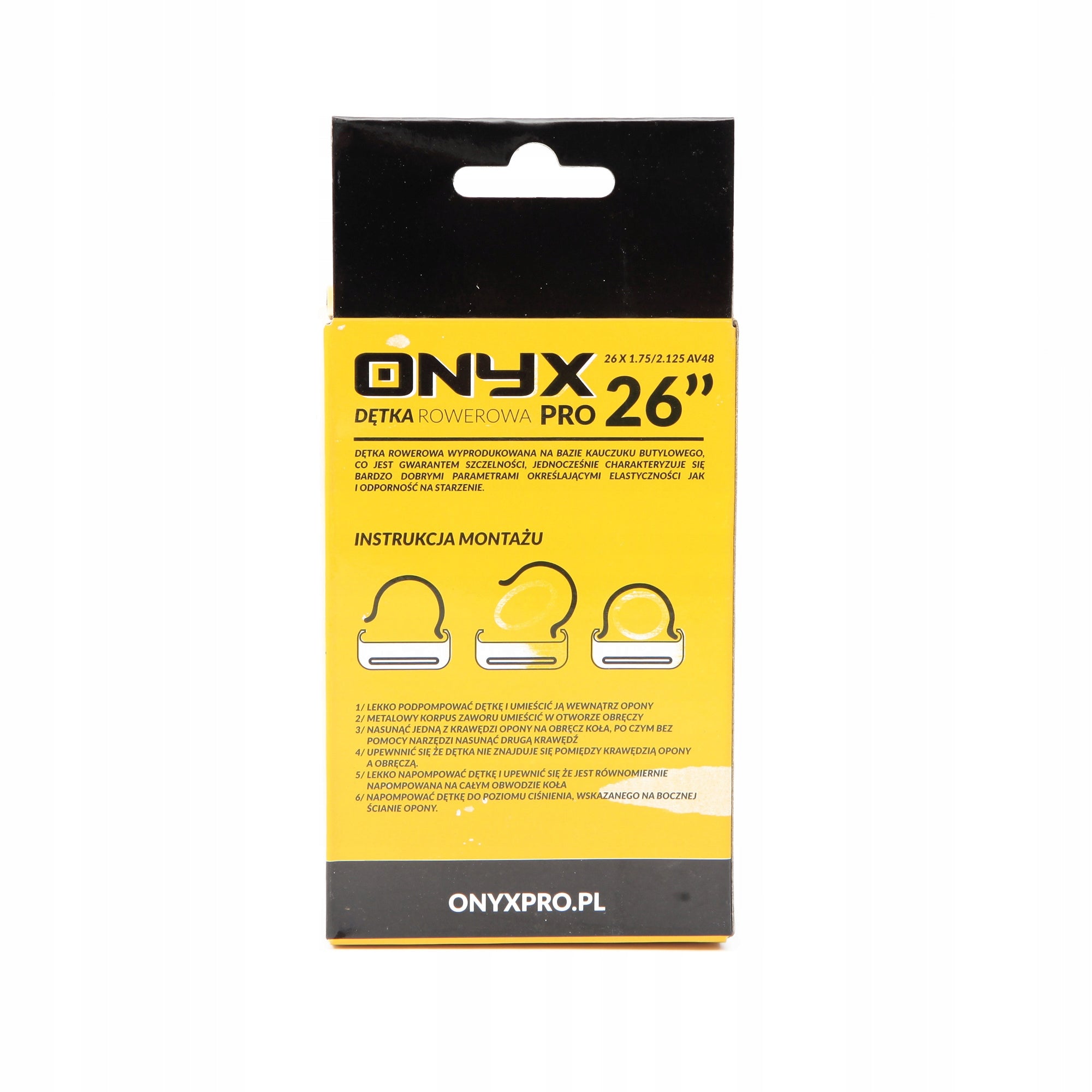 Bicycle inner tube 26x1.75/2.125 AV 48mm ONYX box EAN (GTIN) 5903981674046