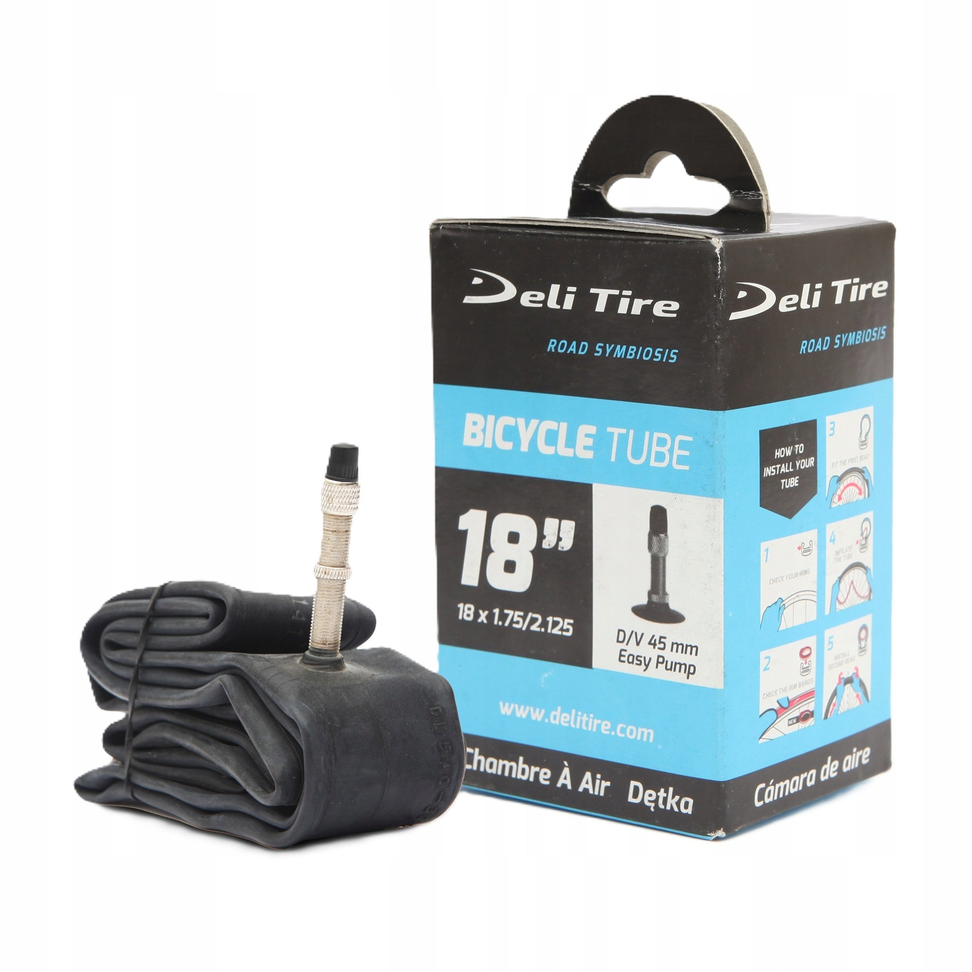 Bicycle inner tube DELI TIRE 18x1.75/2.125 DV 45 MM BOX