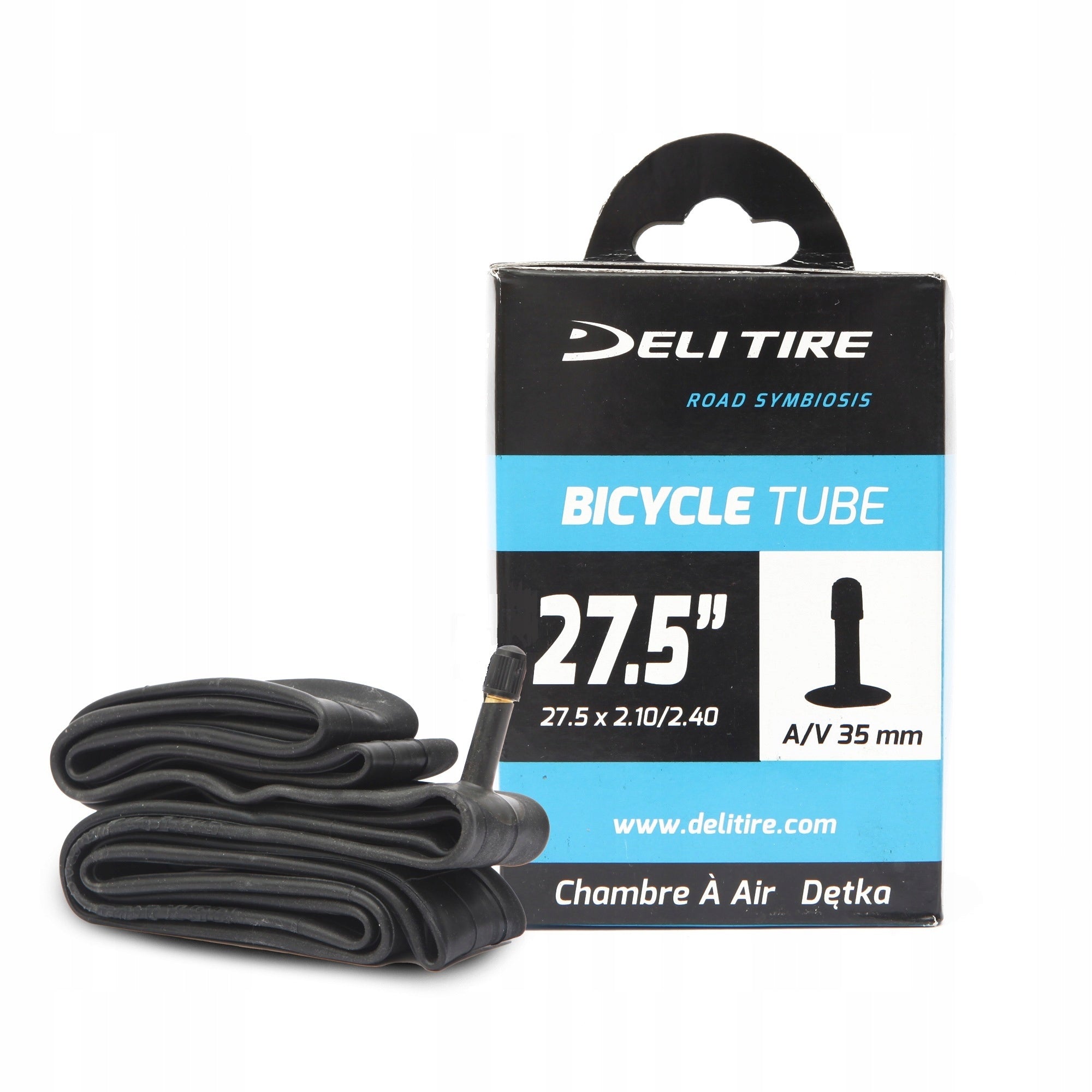 Bicycle inner tube DELI TIRE 27.5x2.10/2.40 AV BOX