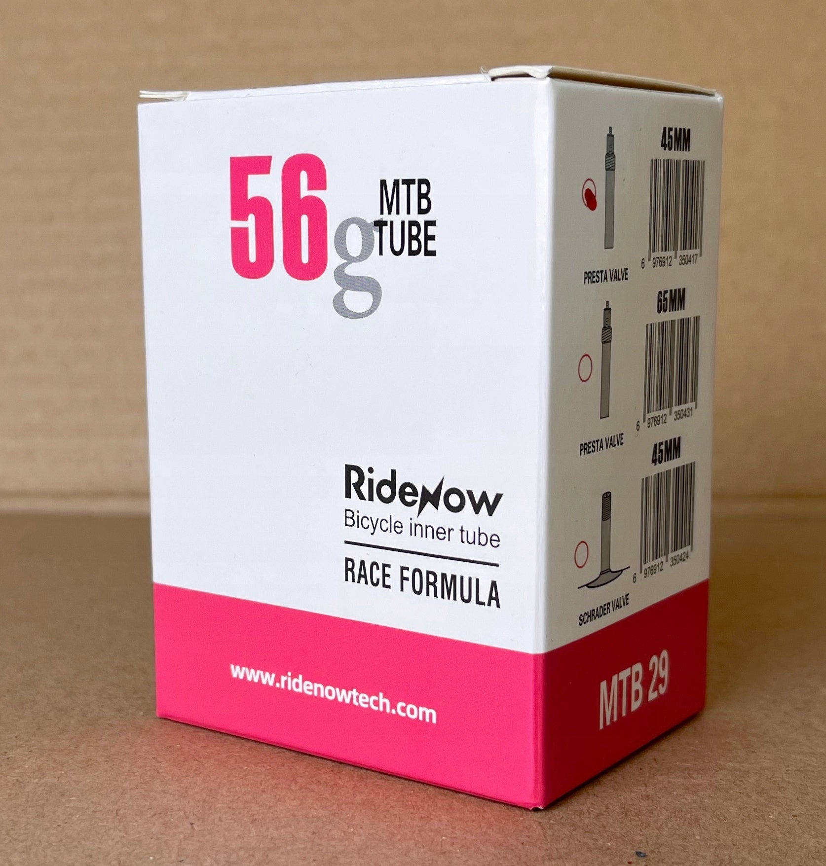 Bicycle inner tube RideNow TPU MTB 29x1,9-2,5 SV Presta 45mm Valve type Presta (PV)