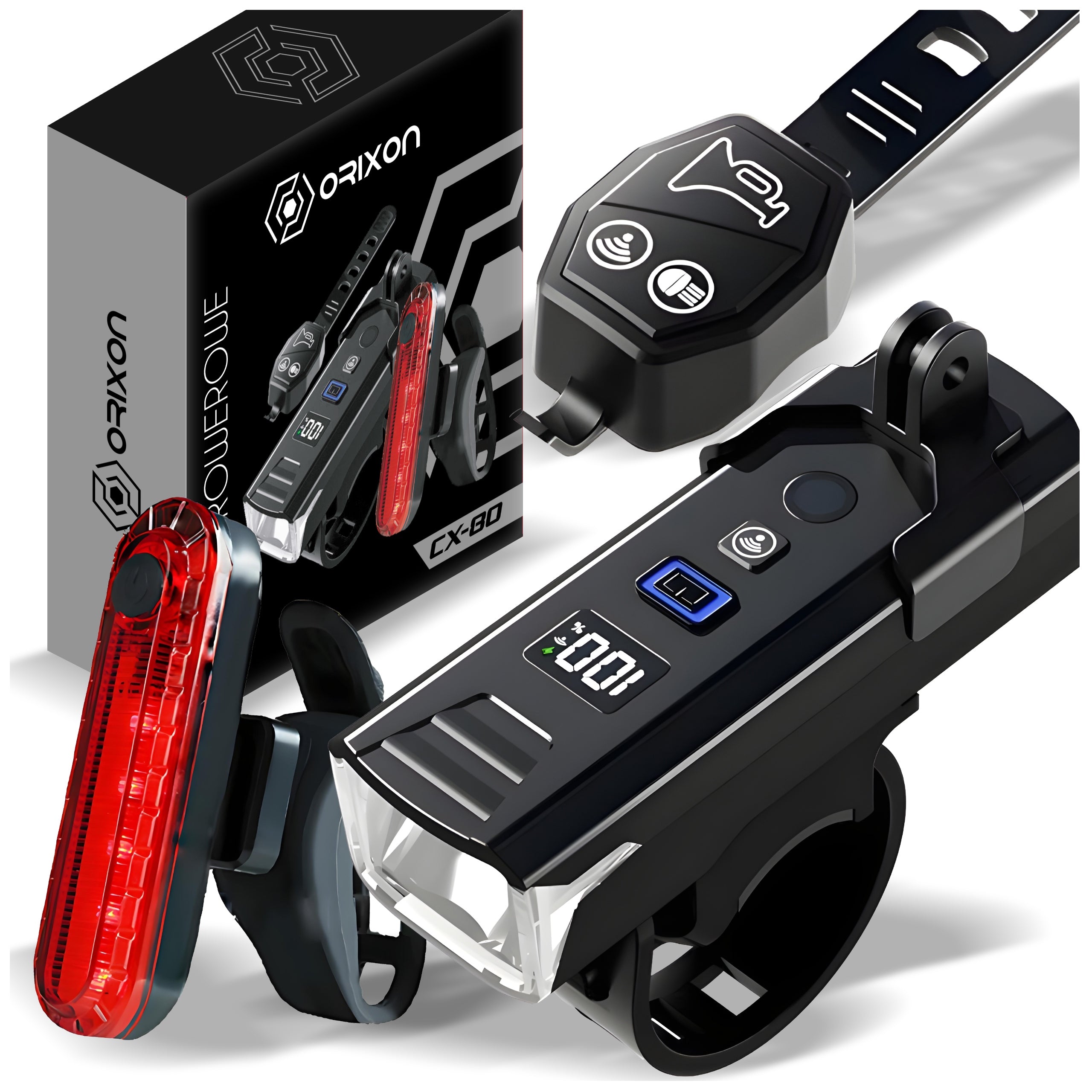 Bicycle light front rear remote control waterproof for bike Packaging status original