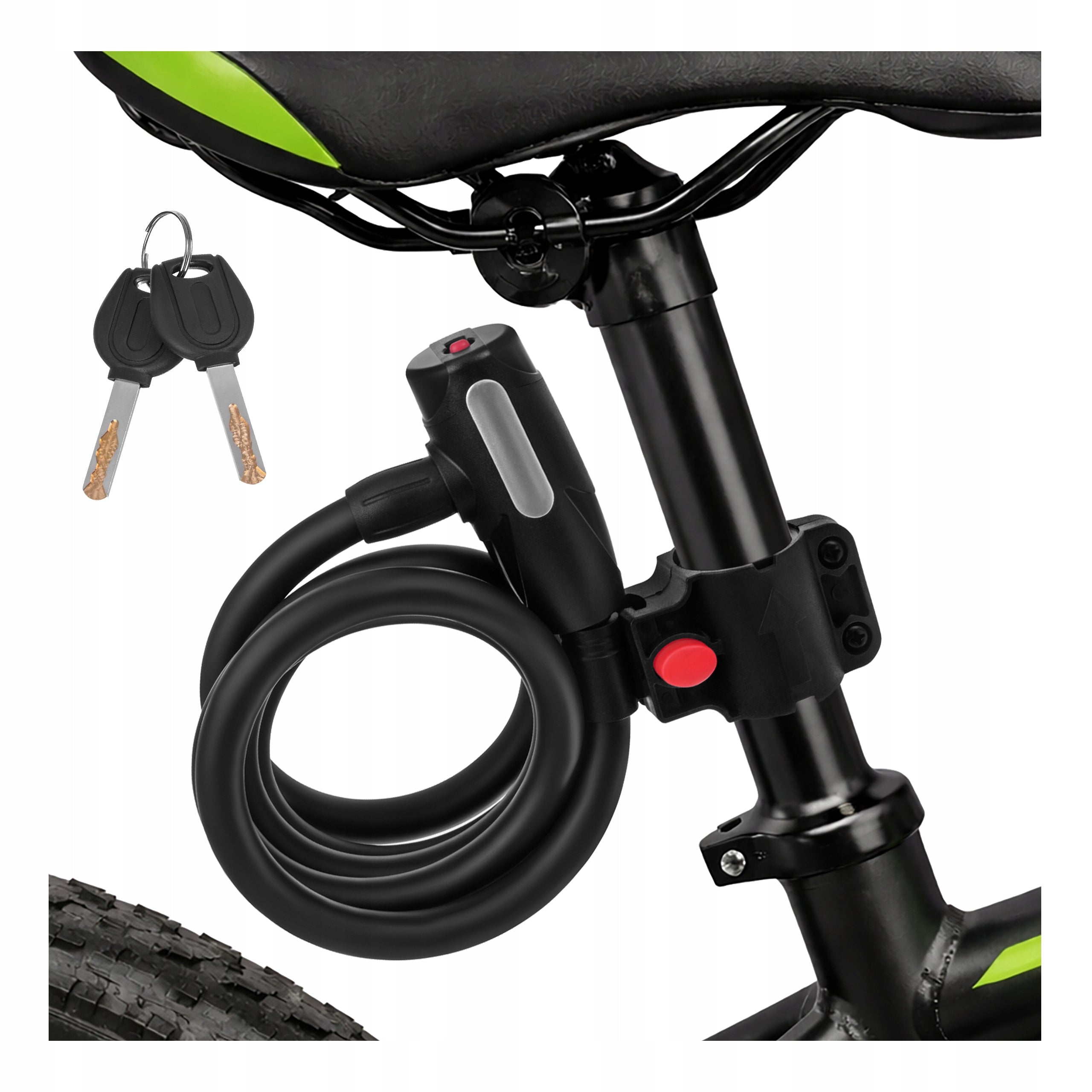 Bicycle lock 150 cm Trizand steel cable 12 mm with key holder