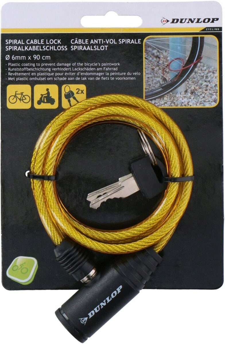 Bicycle lock DUNLOP 2082585 Cable Yellow Brand Dunlop