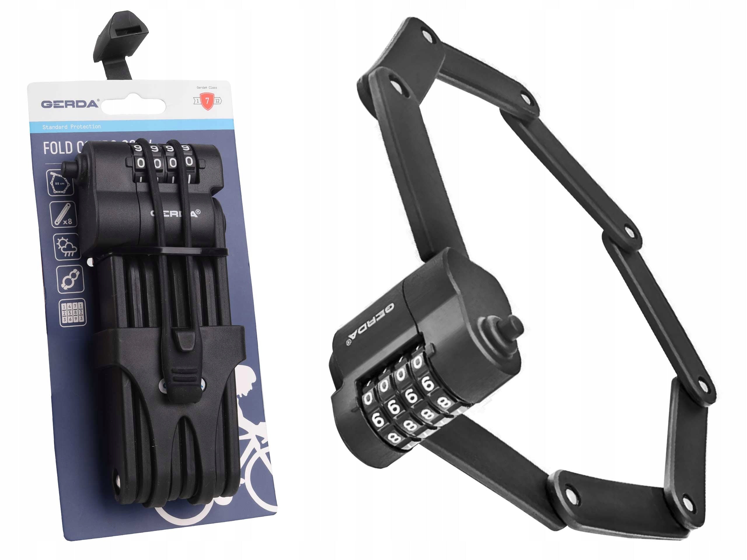 Bicycle lock GERDA FOLD COMBO 880V for cipher