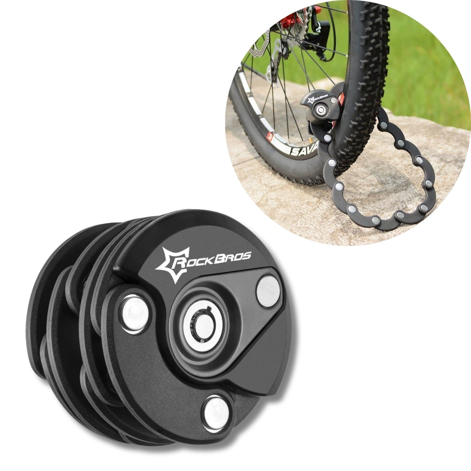 Bicycle lock Rockbros WL798 folding U-lock - black