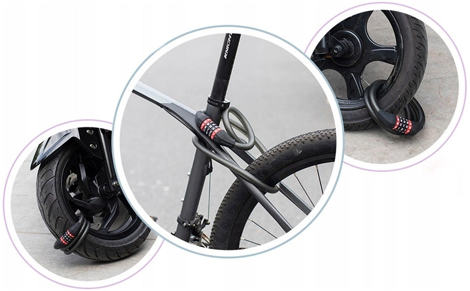 Bicycle lock Rockbros with combination lock 1,8m Length 1.8 cm