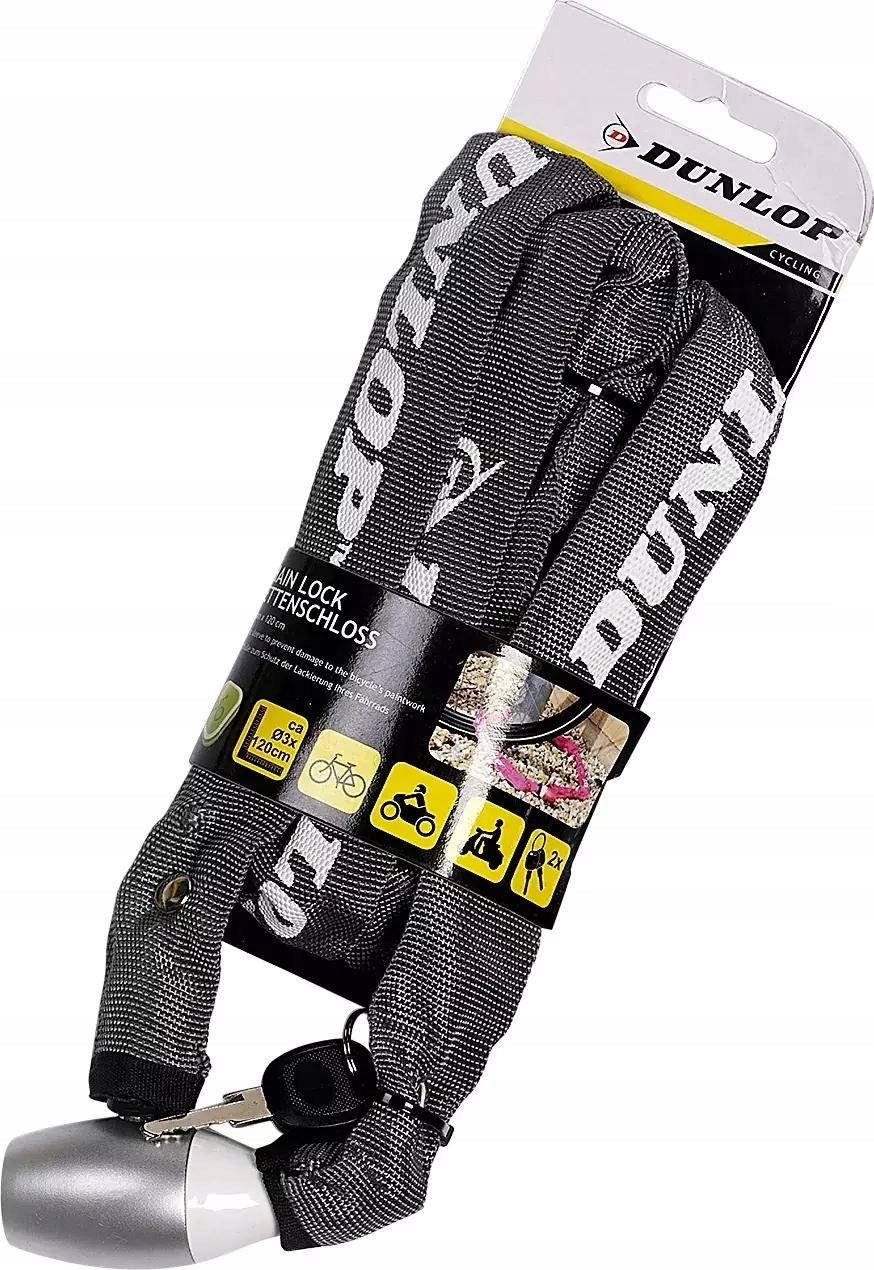 Bicycle lock bicycle security with chain key DUNLOP 120cm