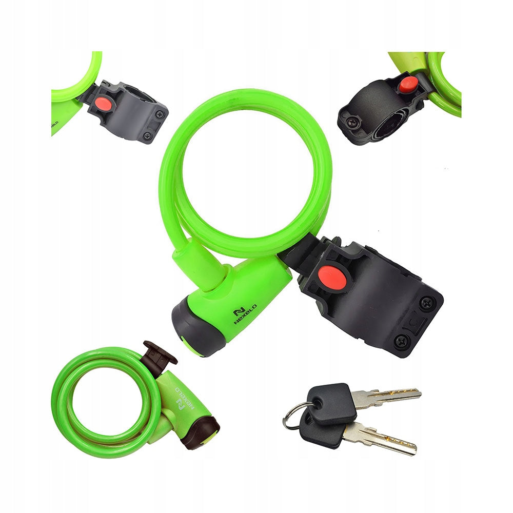 Bicycle lock closure for bike key loop spiral cable bike
