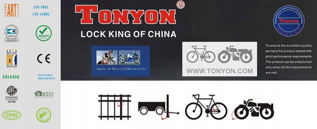 Bicycle lock for city and mountain bikes steel cable for bicycle EAN (GTIN) 5904507304041