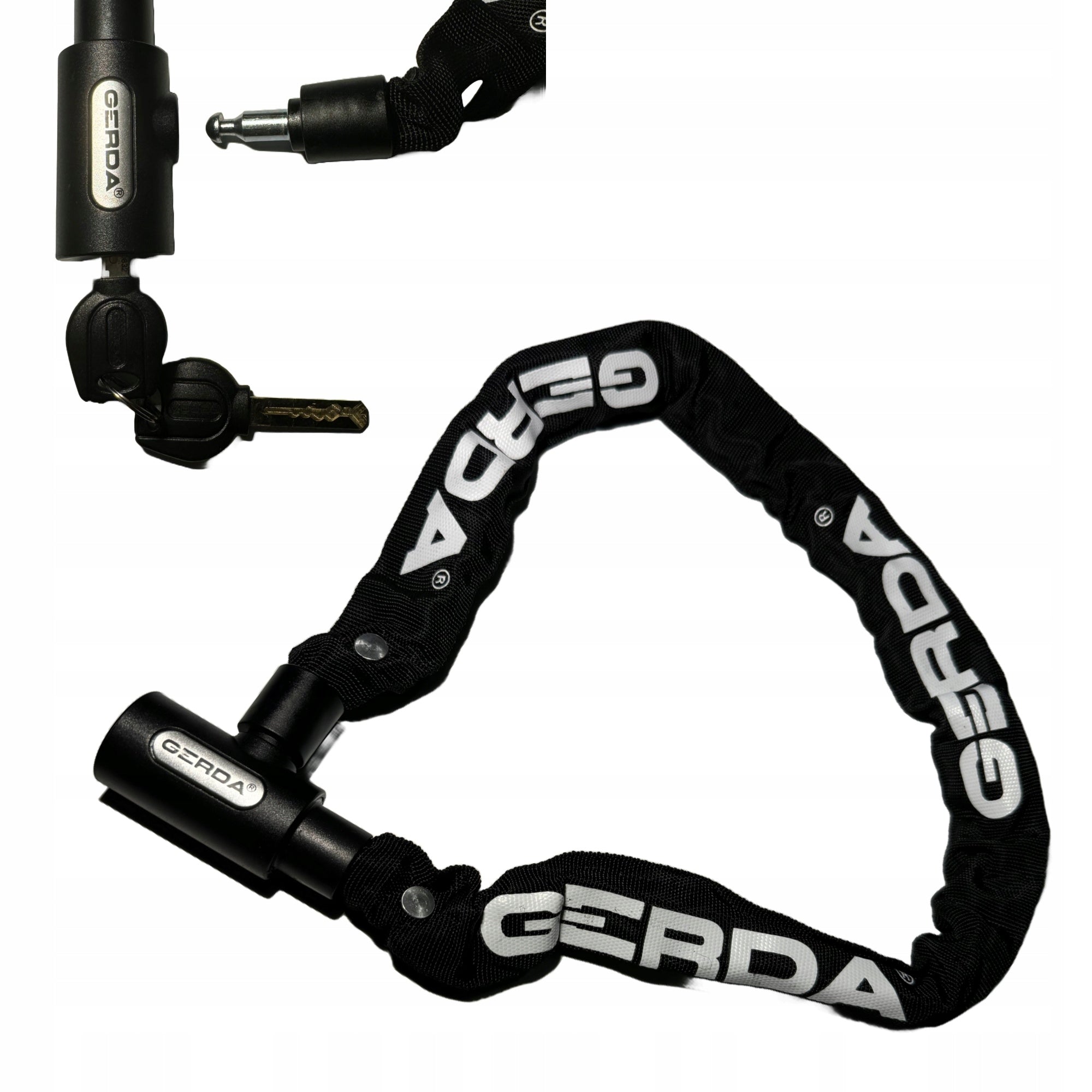 Bicycle lock strong chain with key GERDA CONTRA 900/6V chain Brand Gerda