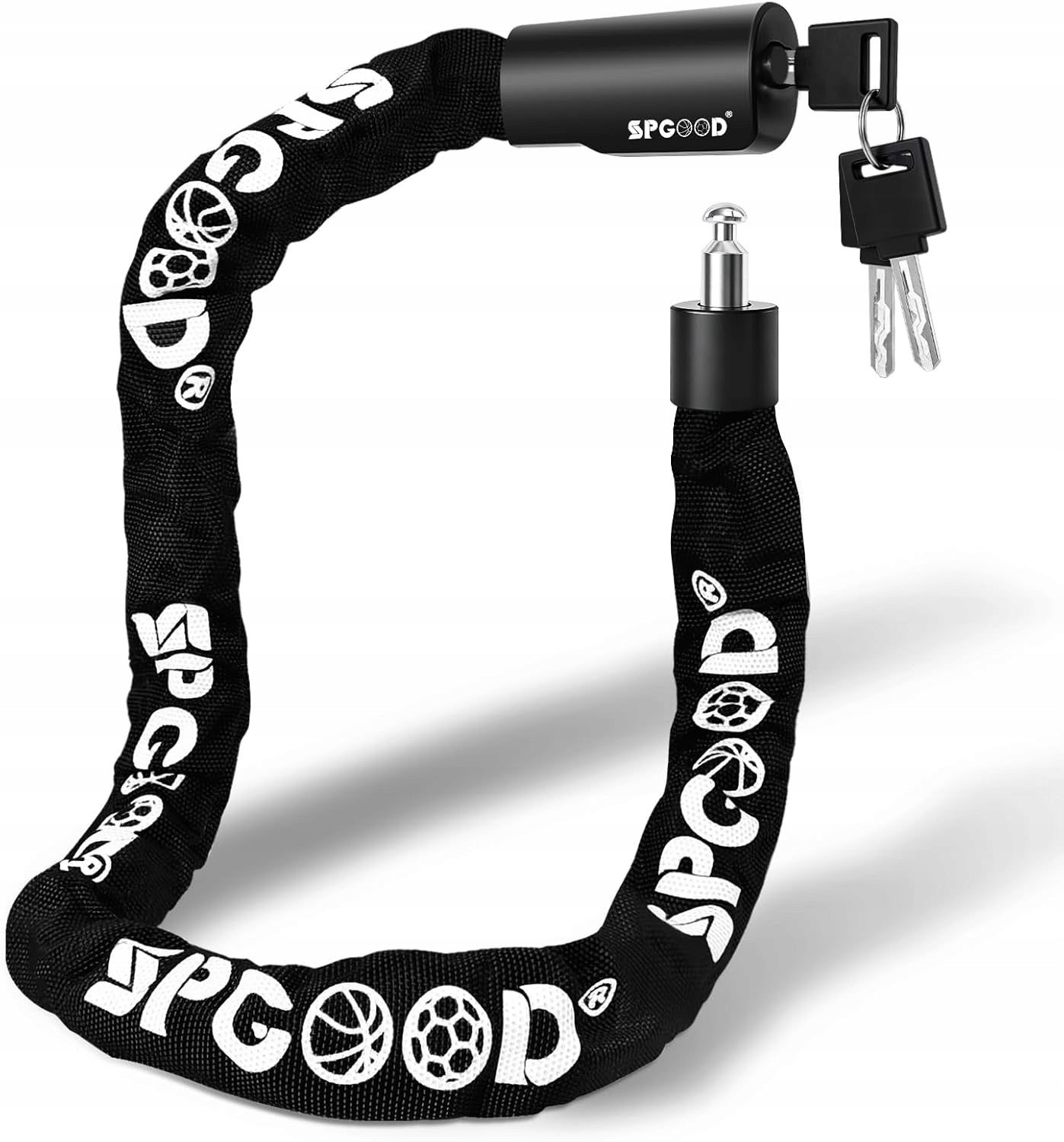 Bicycle lock with 3 keys, chain 6 mm, length 90 cm(Black) | Odpor