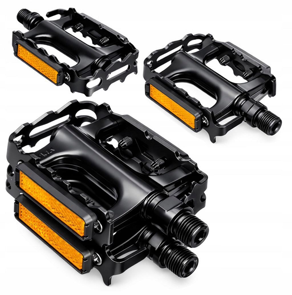 Bicycle pedals with reflectors for bike alu platform polymer bearing