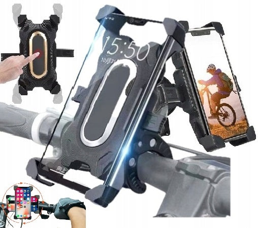 Bicycle phone holder, scooter, automatic motor