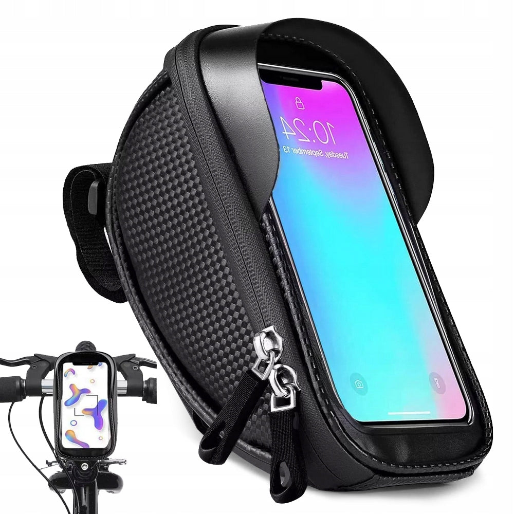 Bicycle pouch 1L phone 6,8" bag handlebar holder waterproof