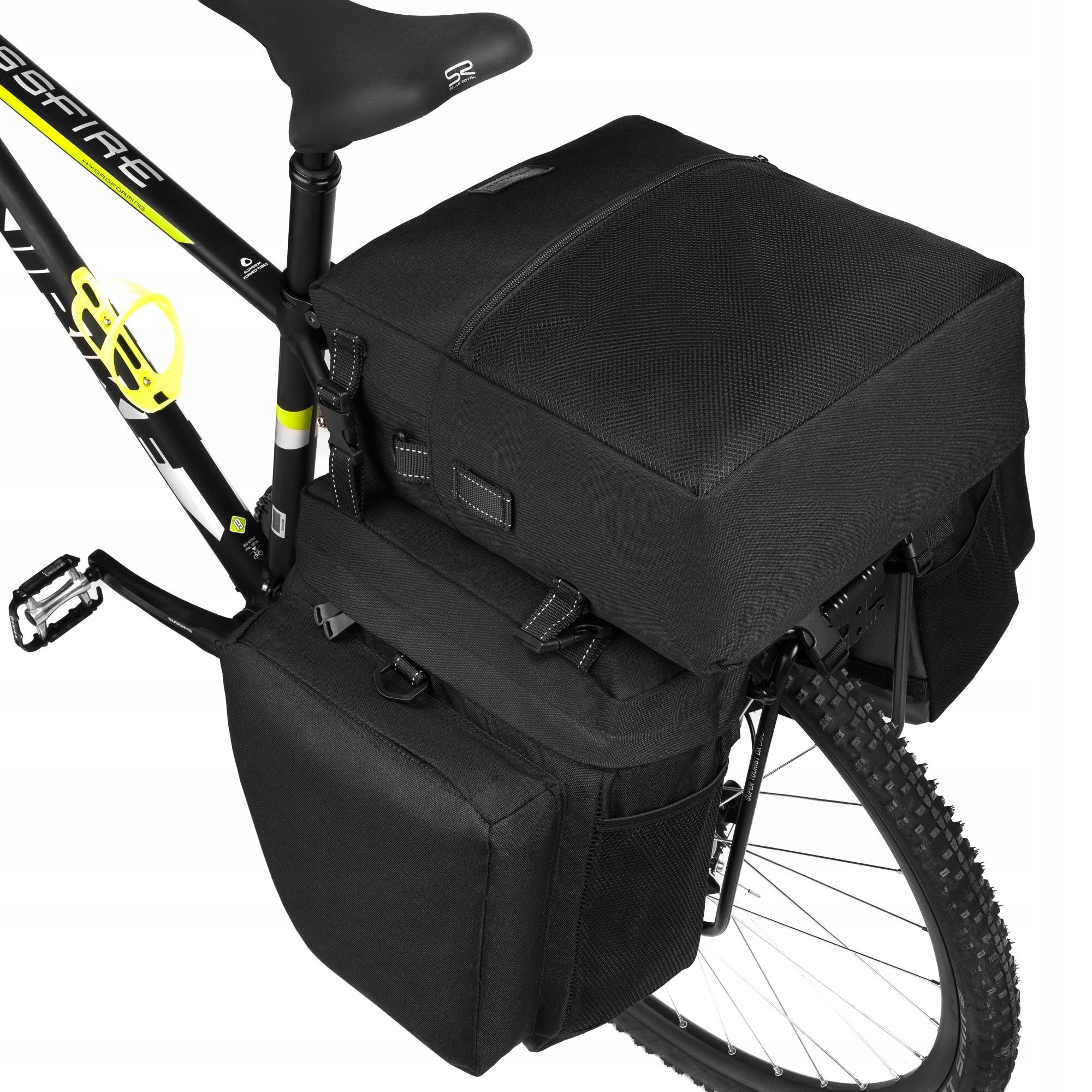 Bicycle pouch trunk bag large roomy 3 shoulder compartments PETERSON