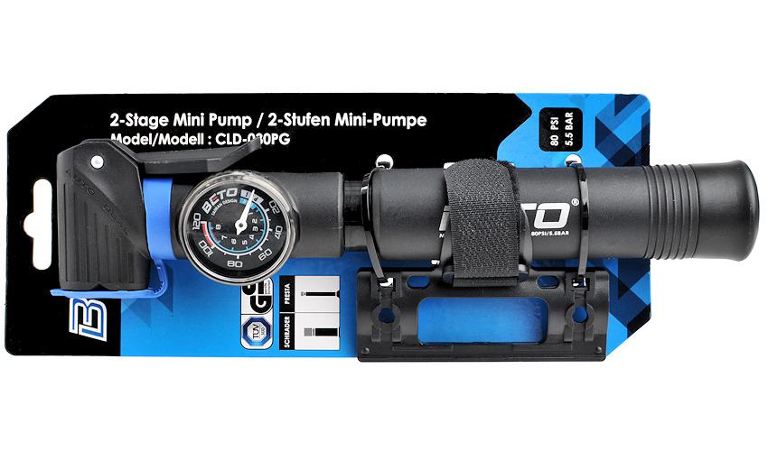 Bicycle pump Beto mini cld-030pg pressure gauge