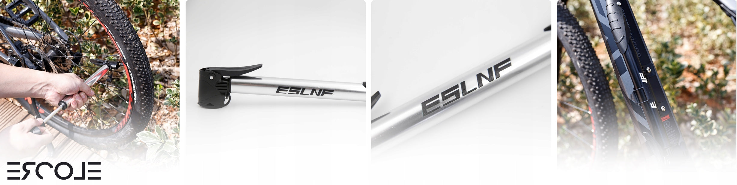 Bicycle pump MINI manual small SILVER universal valve presta schrader Color silver