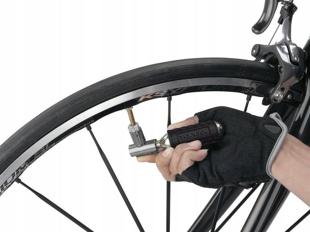 Bicycle pump Topeak AIR Booster small for cartridges 16 g Color gray