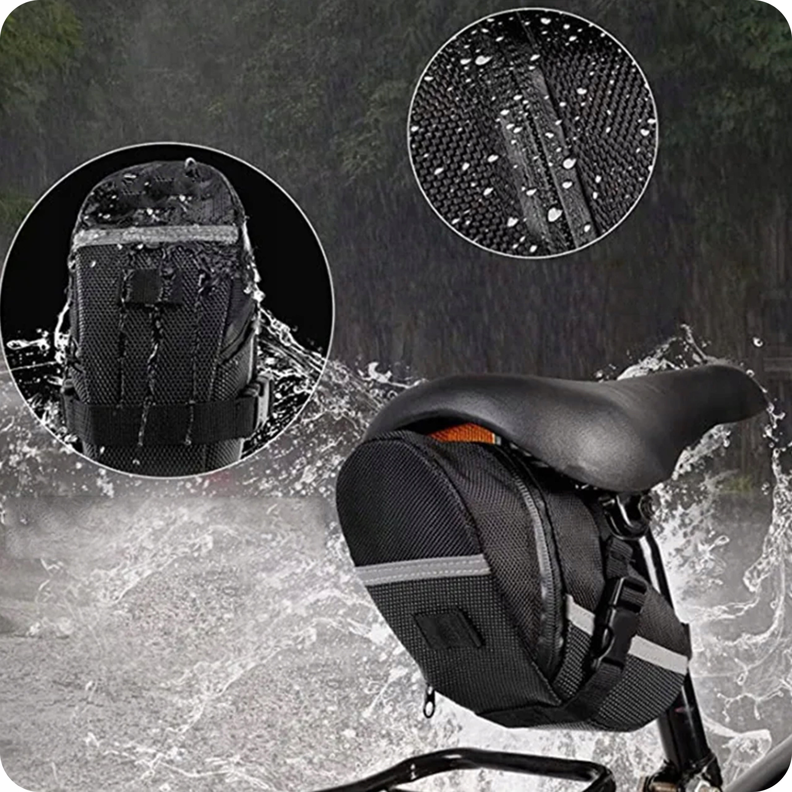 Bicycle saddle pouch 1,7L – waterproof seat bag for seat post Brand Rocket