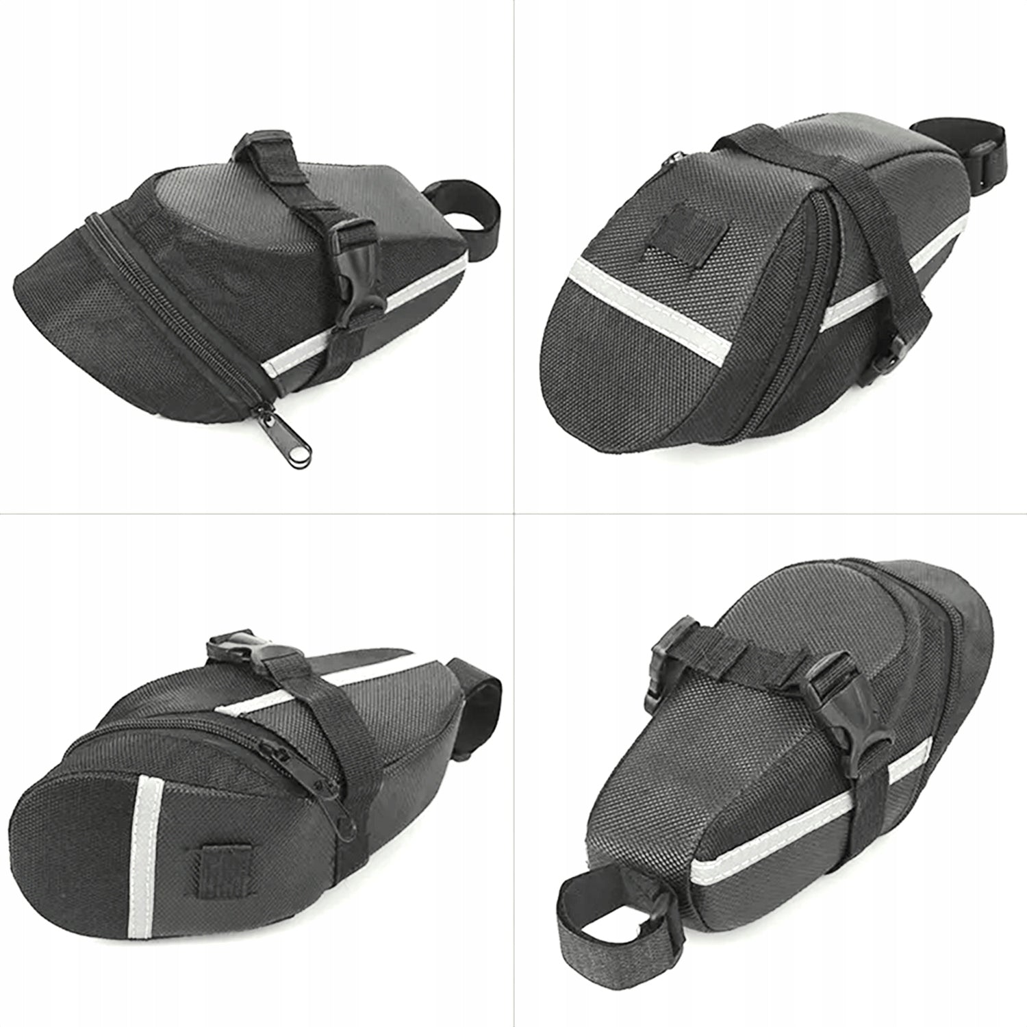 Bicycle saddle pouch 1,7L – waterproof seat bag for seat post Color black