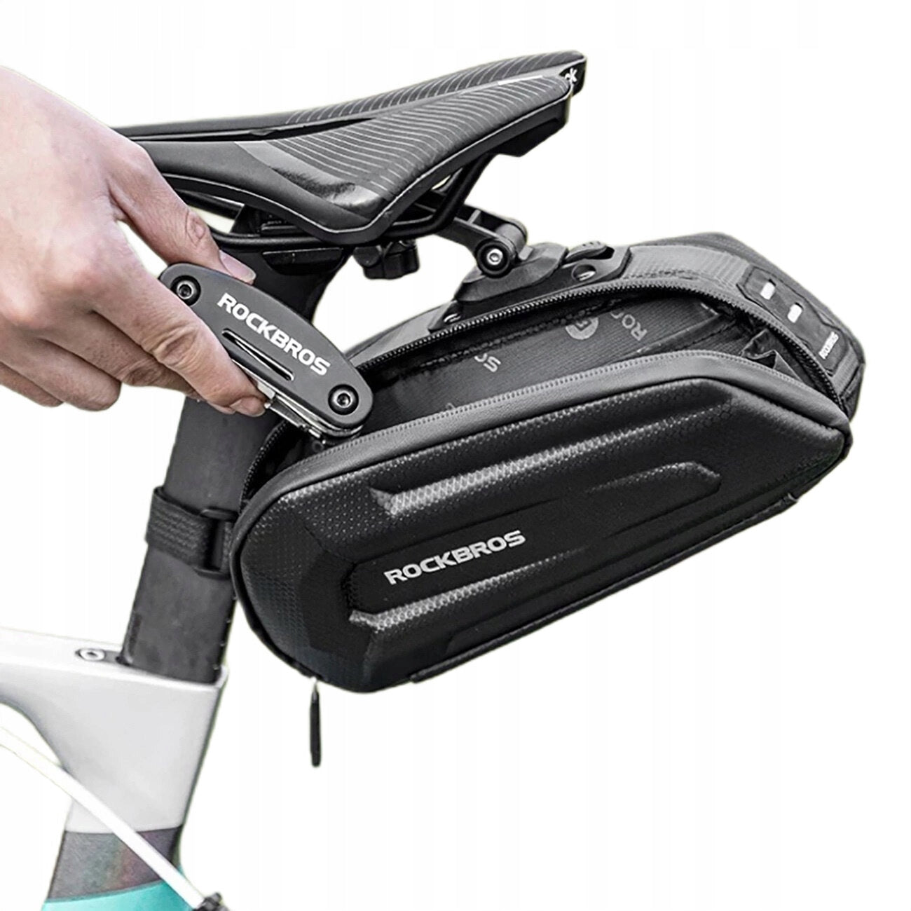 Bicycle seat bag ROCKBROS B69 Black Additional features reflective elements