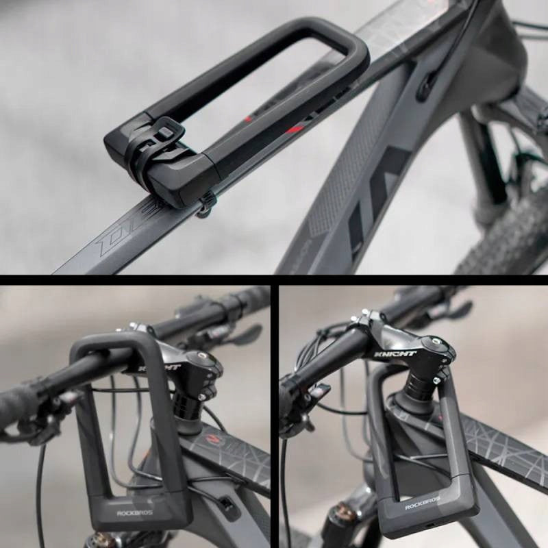 Bicycle security key closure, U-LOCK ROCKBROS RKS626-GR grey Brand Rockbros