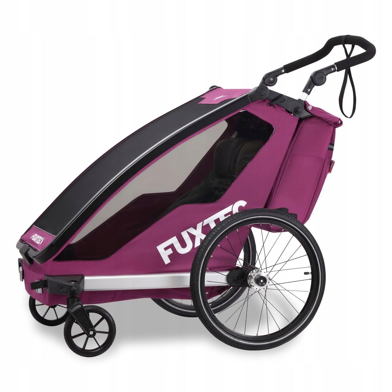 Bicycle trailer FUXTEC FX-FA1-SET with jogger wheel Manufacturer code FX-FA1-SET-PURPUR