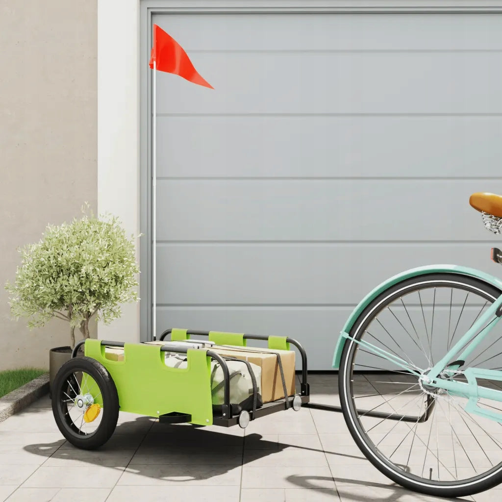 Bicycle trailer green 122 x 53 x 33 cm, Oxford fabric, iron Packaging status original