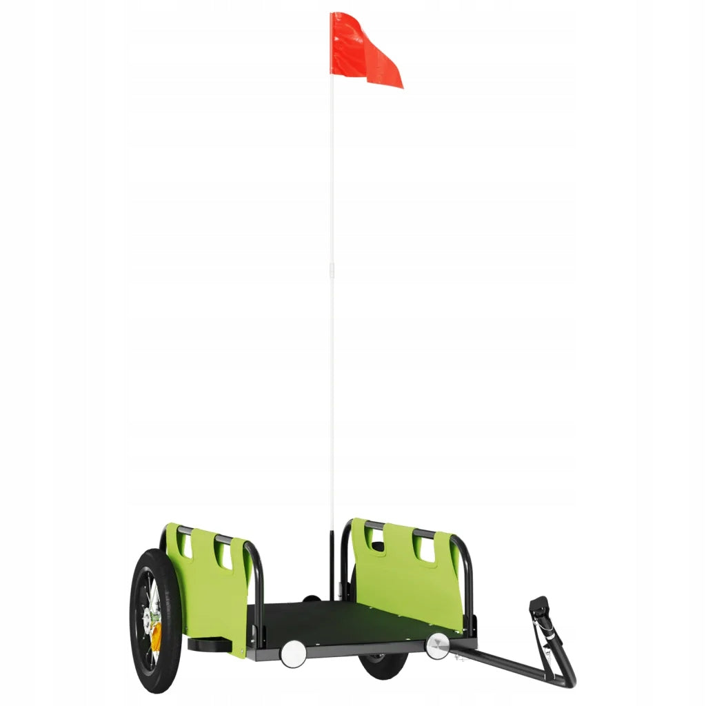 Bicycle trailer green 122 x 53 x 33 cm, Oxford fabric, iron