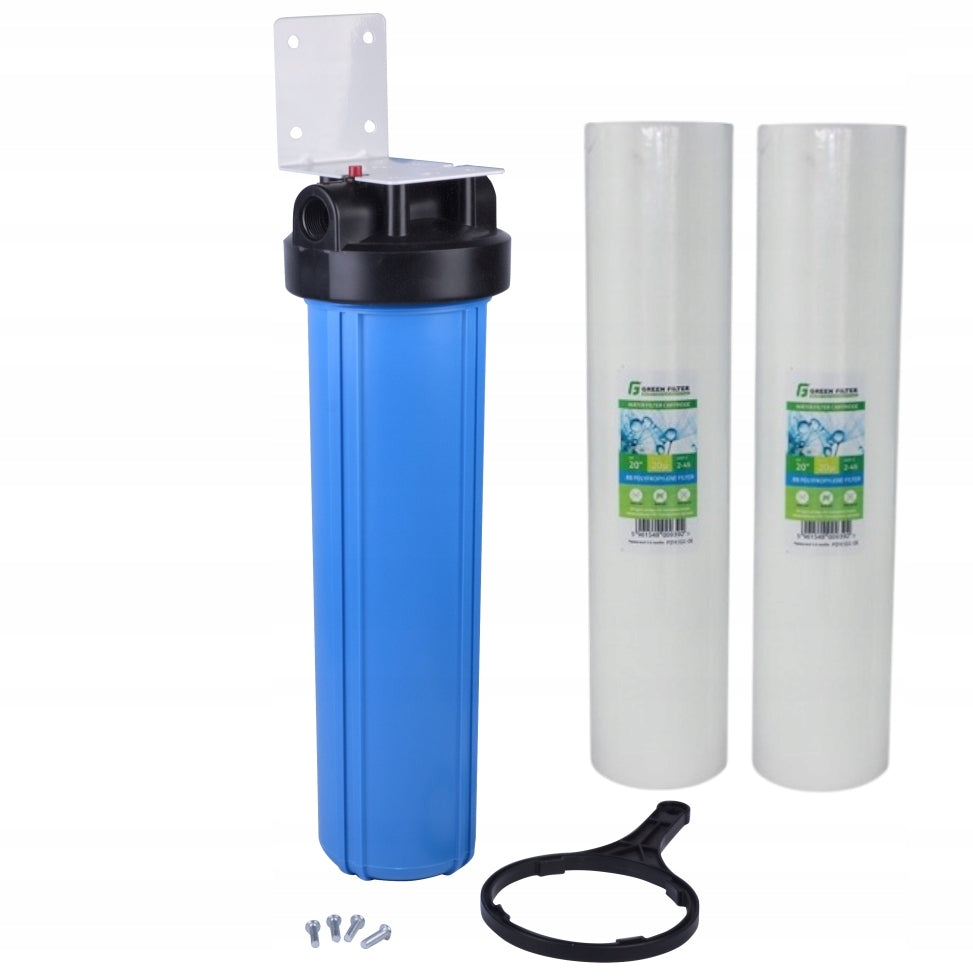 Big Blue 20" High Yield GW 1" Whole House In-line Filter with CARTRIDGES