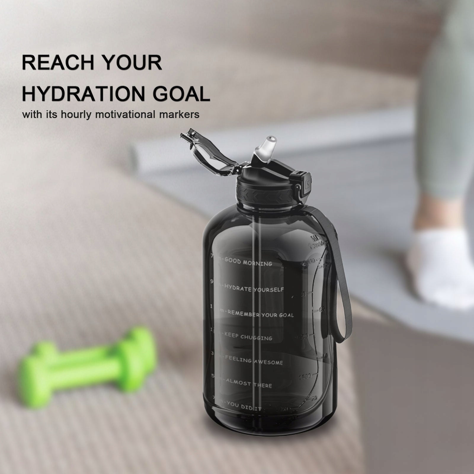 Big Water Bottle with Handle 3l Leakproof BPA Free Daily Drinks Jug for Gym Manufacturer code GEMFUL