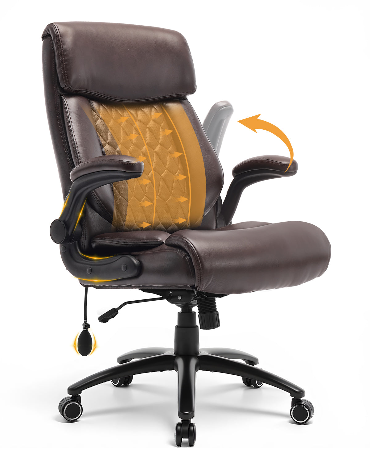 Big and Tall Office Chair Heavy Duty Office Desk Chair Padded Flip-Up Arms