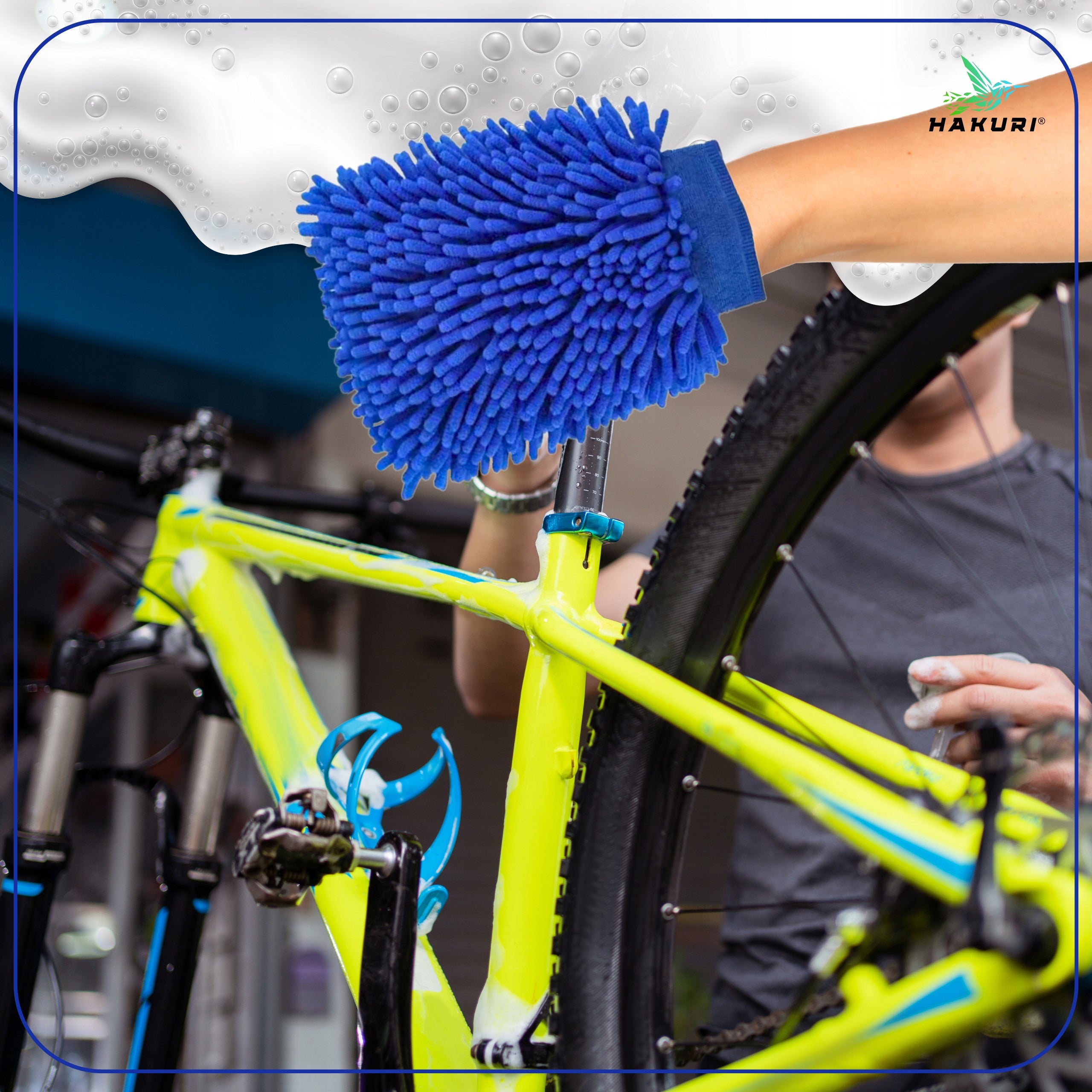 Bike Cleaning Kit Brushes for Washing Drive Chain Tires HAKURI Brand Hakuri