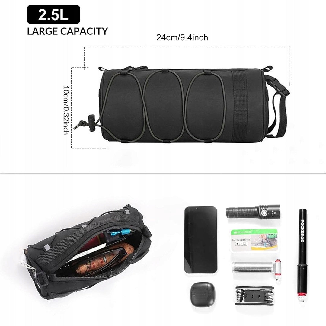Bike Frame Bag Handlebar BICYCLE POUCH TUBE WATERPROOF black Color black