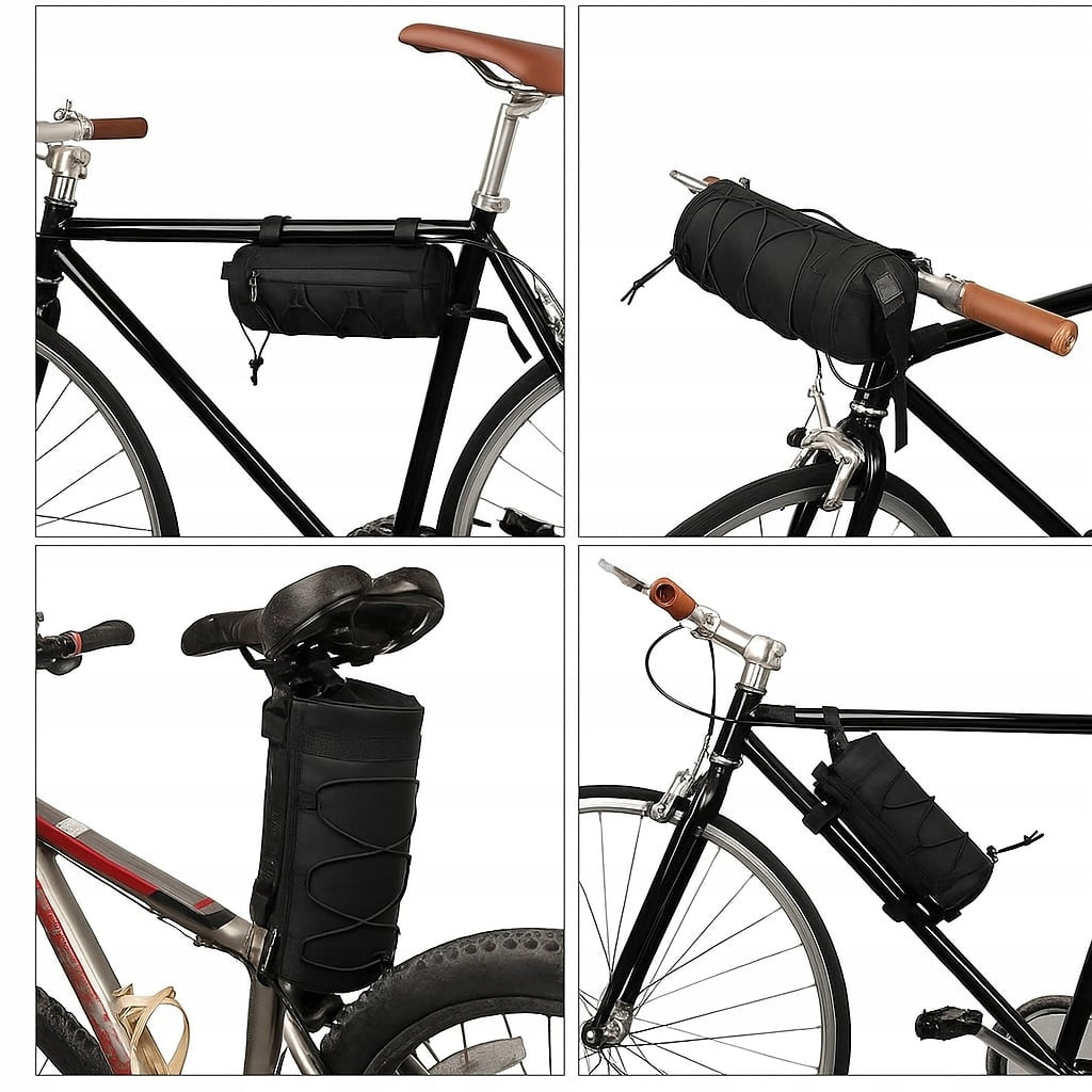 Bike Frame Bag Handlebar BICYCLE POUCH TUBE WATERPROOF black