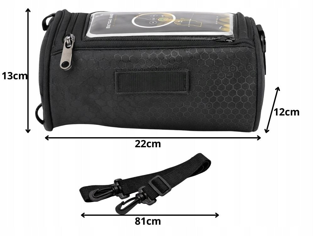 Bike Handlebar Bag Waterproof Pouch Shoulder Phone Case Weight 220 g