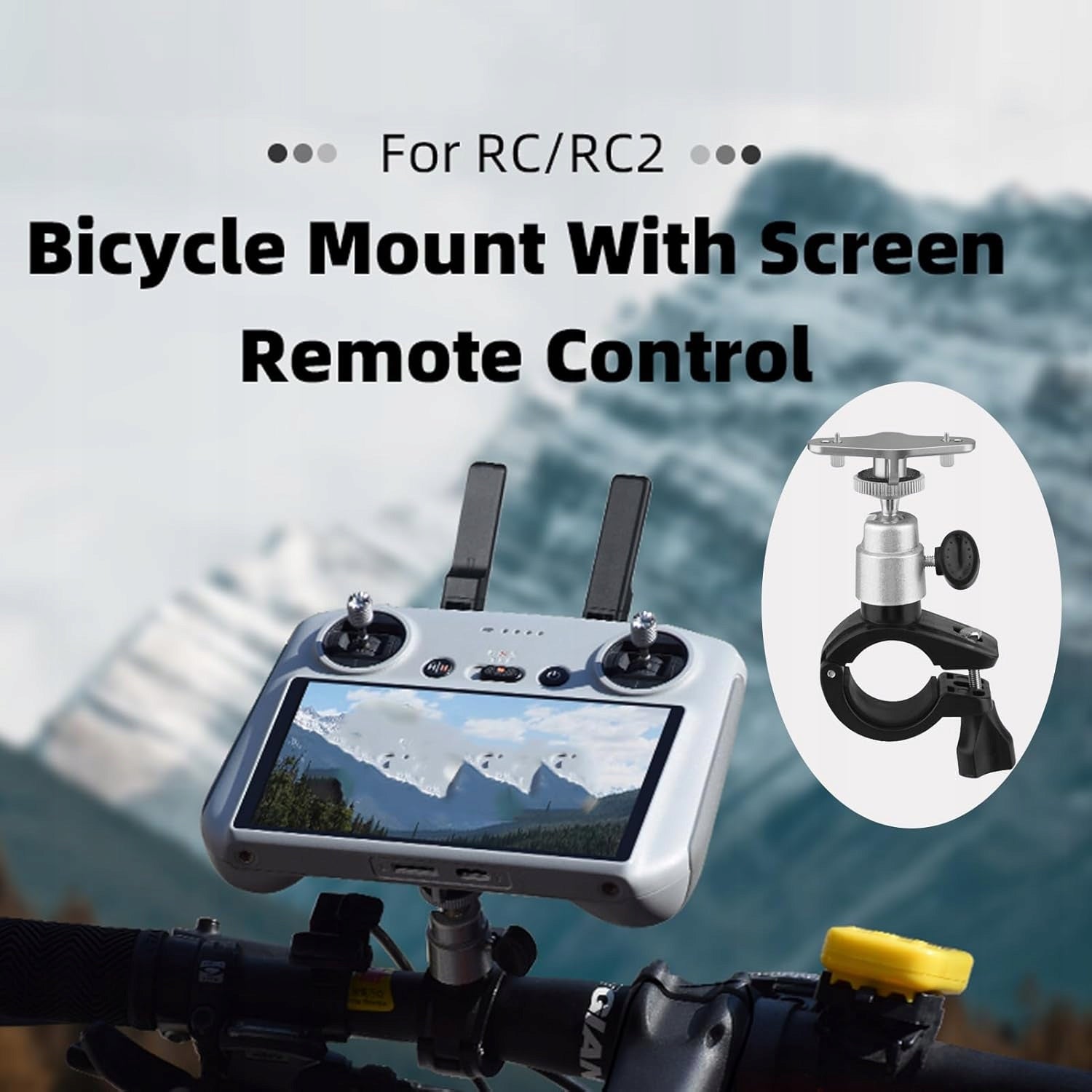 Bike Holder Mount Adapter for DJI RC/RC2 Controller Bicycle Handlebar Mount Model for DJI RC/RC2