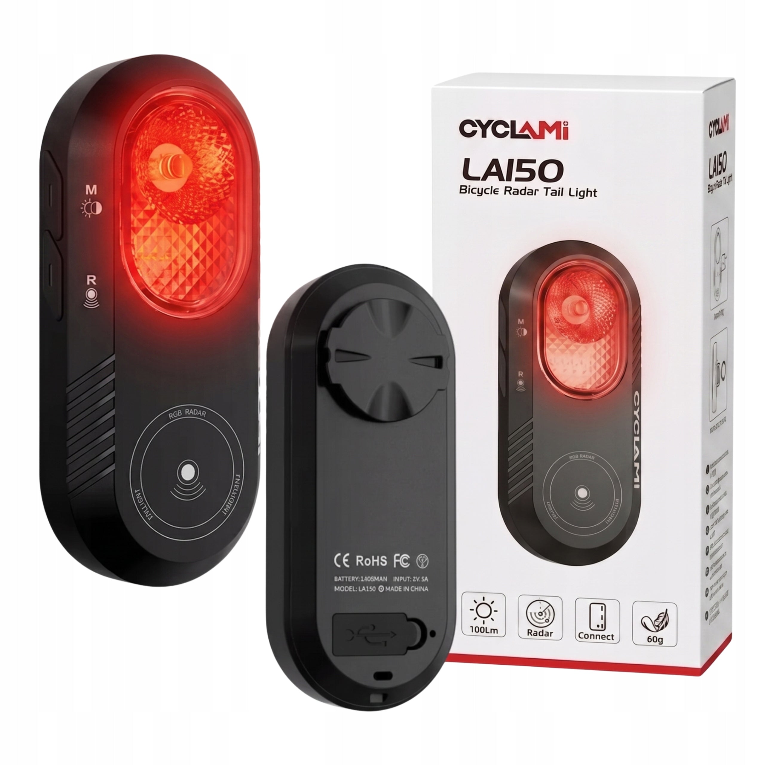 Bike Light Radar Rearview Bike Bluetooth Counter Garmin