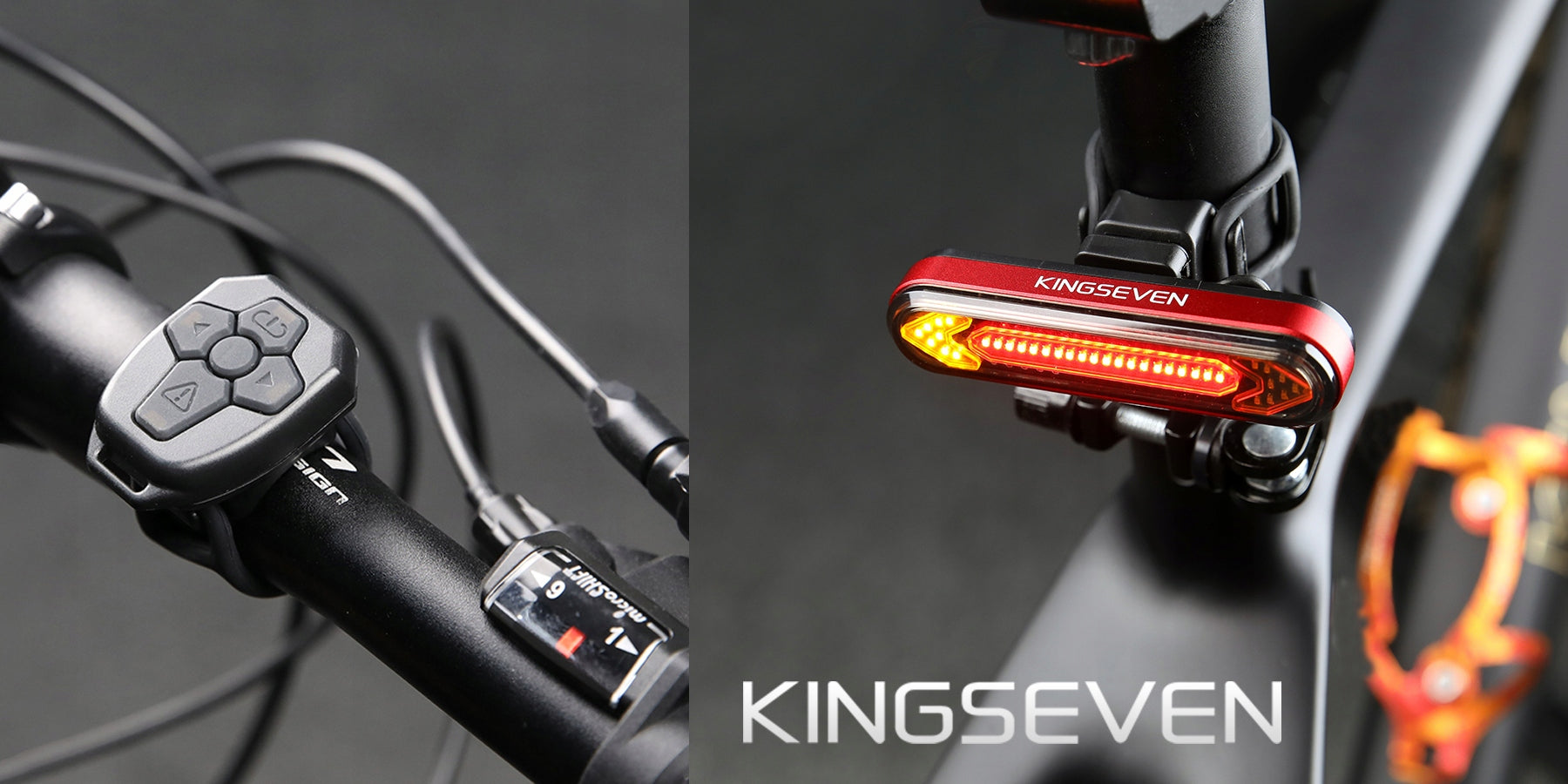 Bike Light Rear USB LED Indicators + Remote Control Kind rear-facing