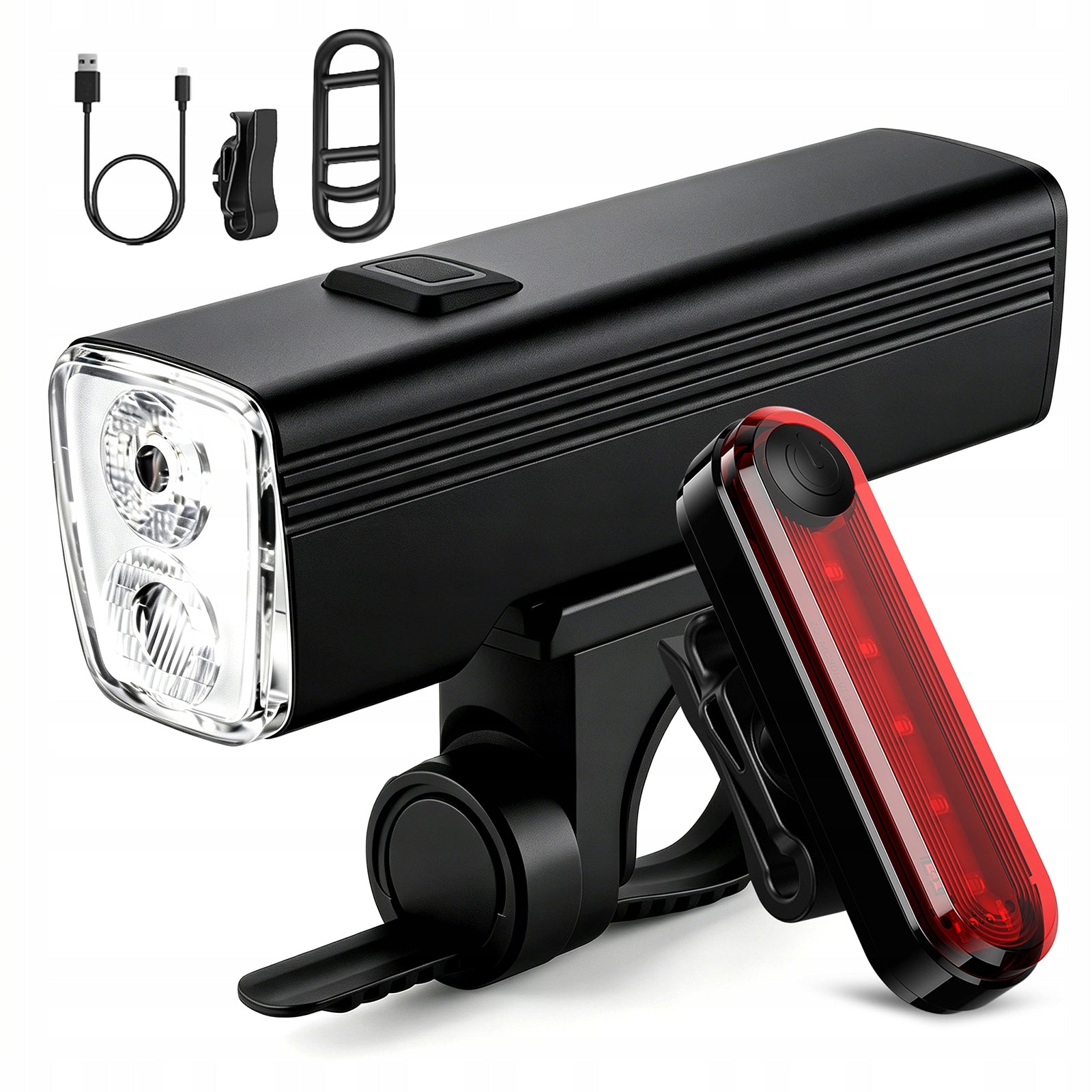 Bike Light Set Front Rear LED 1200 lm USB-C Rechargeable 4800mAh IP44