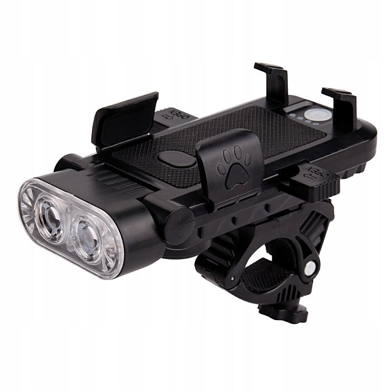 Bike Phone Holder 4in1 LED Light Bicycle Bell Powerbank 4000 For mobile