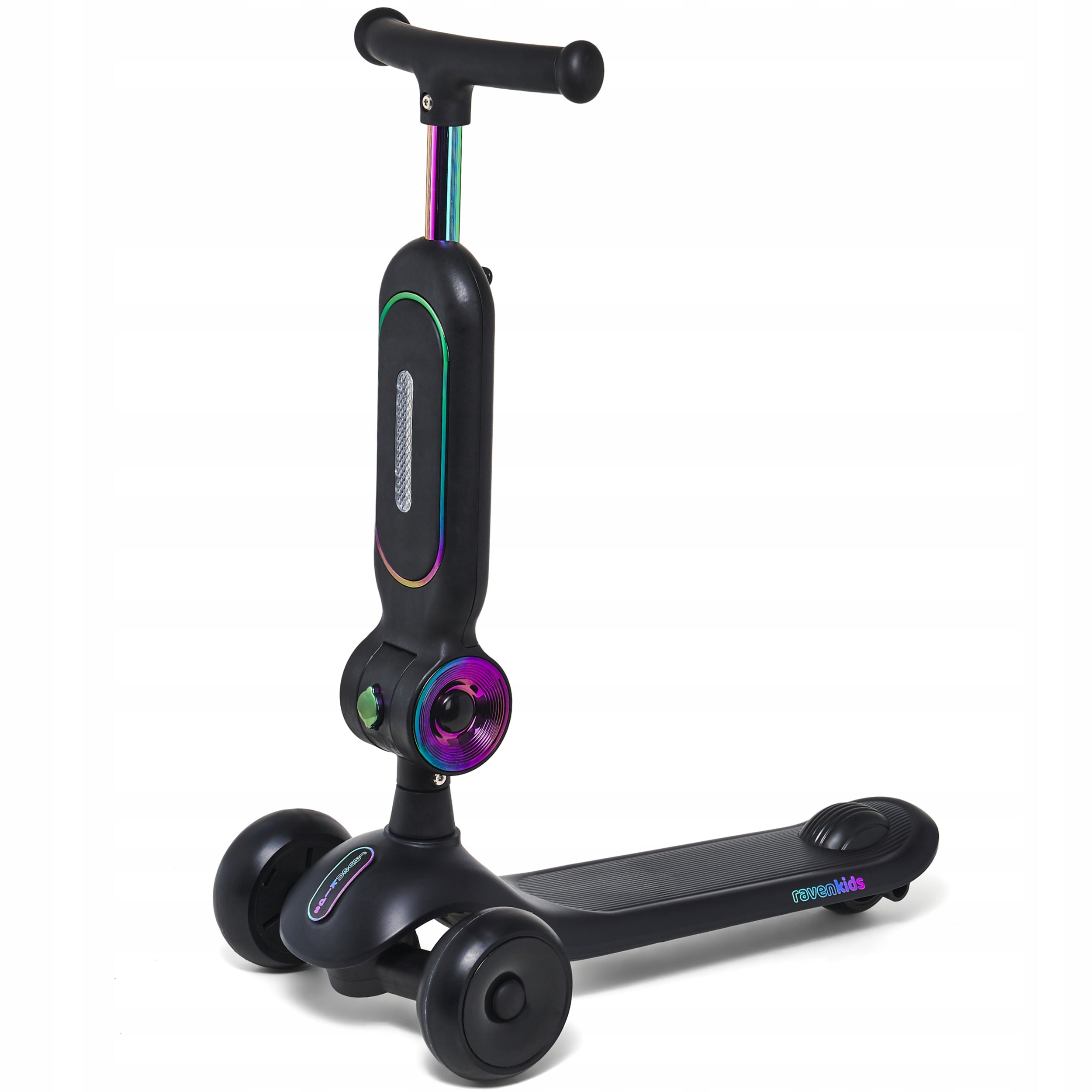 Bike Scooter 2in1 for children RAVEN Lumiloo Black/Neo Chrome LED platform Brand Raven