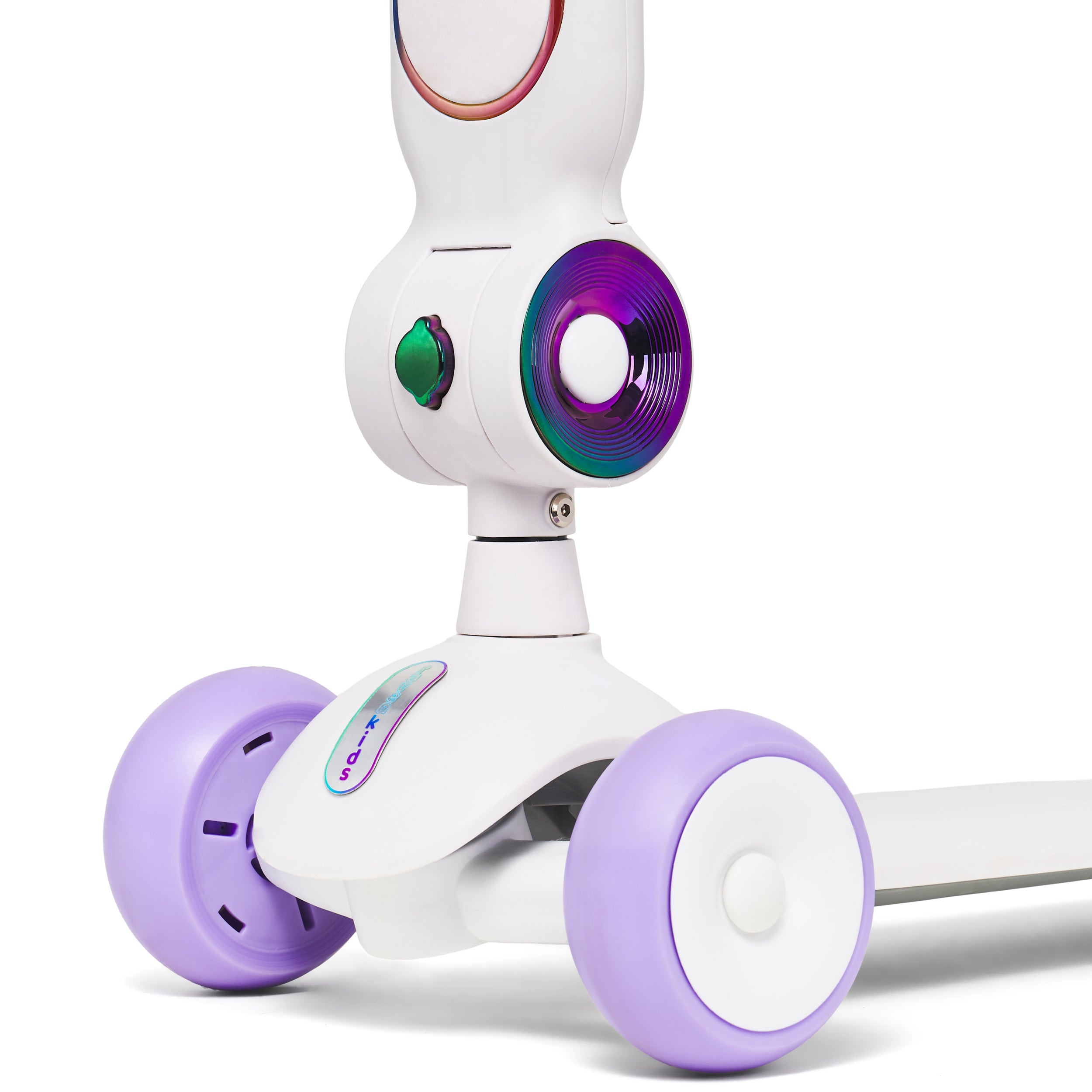 Bike Scooter 2in1 for children RAVEN Lumiloo White/Neo Chrome LED platform Additional features lighting seat