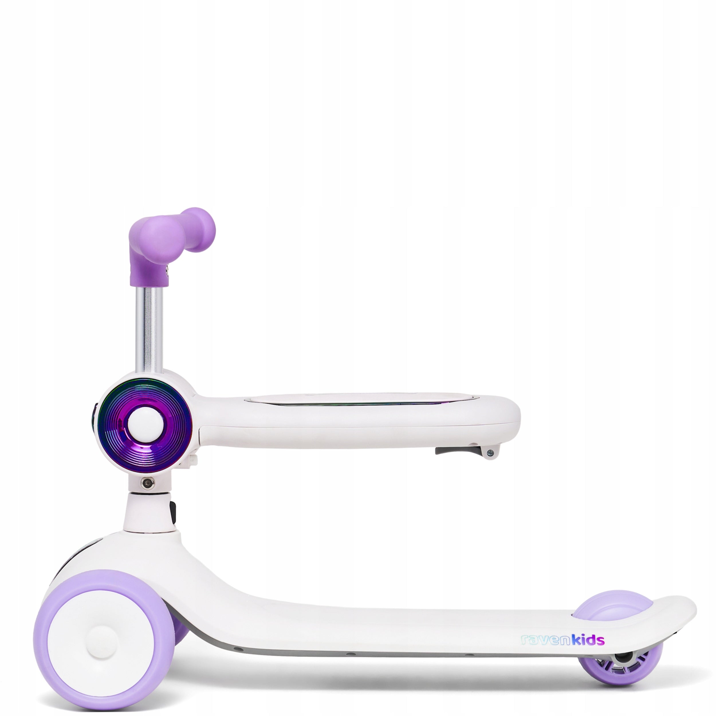 Bike Scooter 2in1 for children RAVEN Lumiloo White/Neo Chrome LED platform Color white multicolor