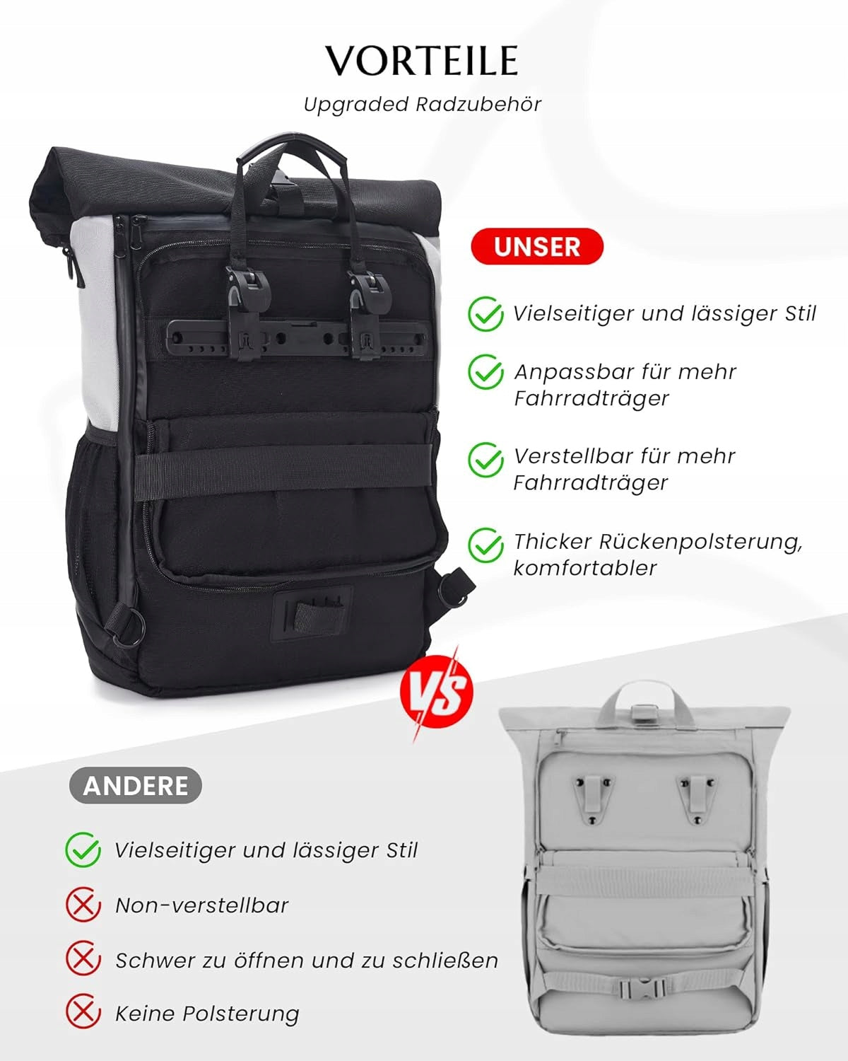 Bike bag 3in1 Solid!!! Waterproof!!! 20-30L!!! Capacity 1 l