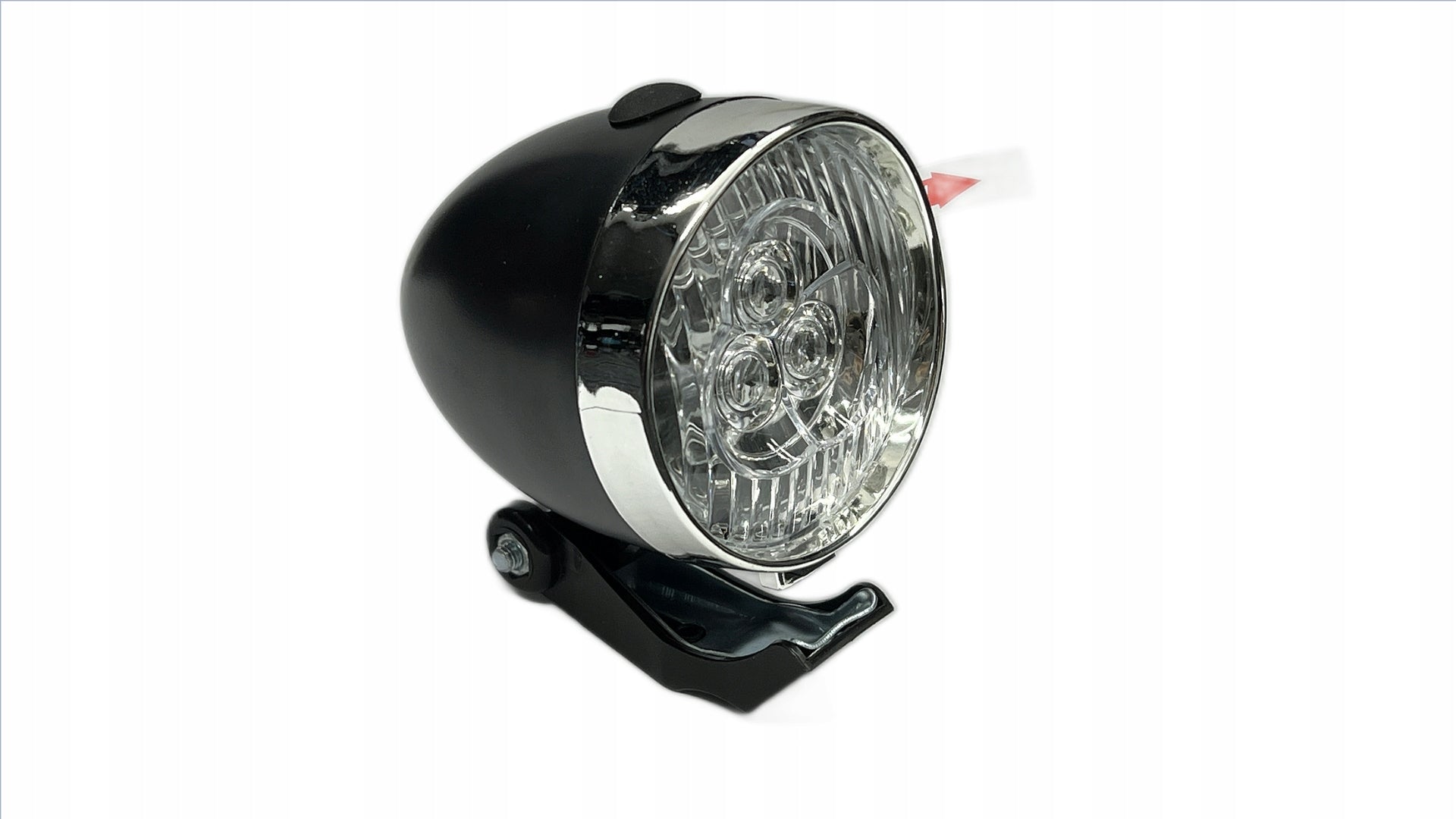 Bike lamp front 3 LED retro + holder Color black