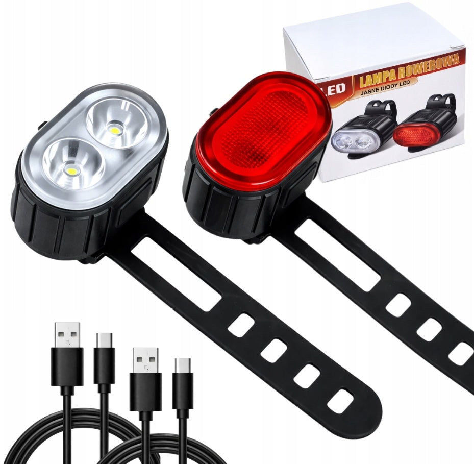 Bike light LED bike light set front and rear USB strong Manufacturer code USB ŁADOWANIE PRZÓD TYŁ NA PREZENT LATARKA