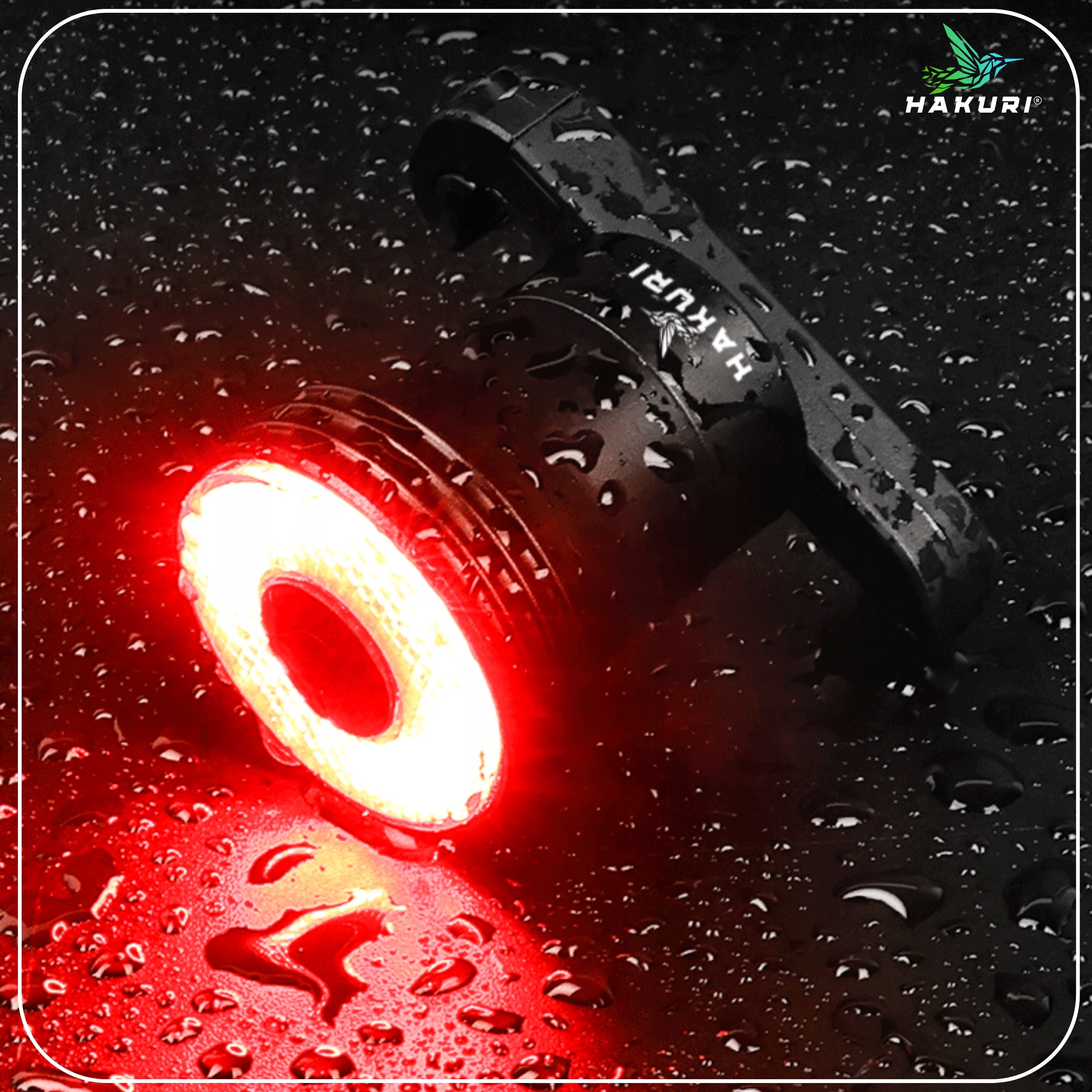 Bike light REAR lighting brake detection 5 modes H5 HAKURI Brand Hakuri