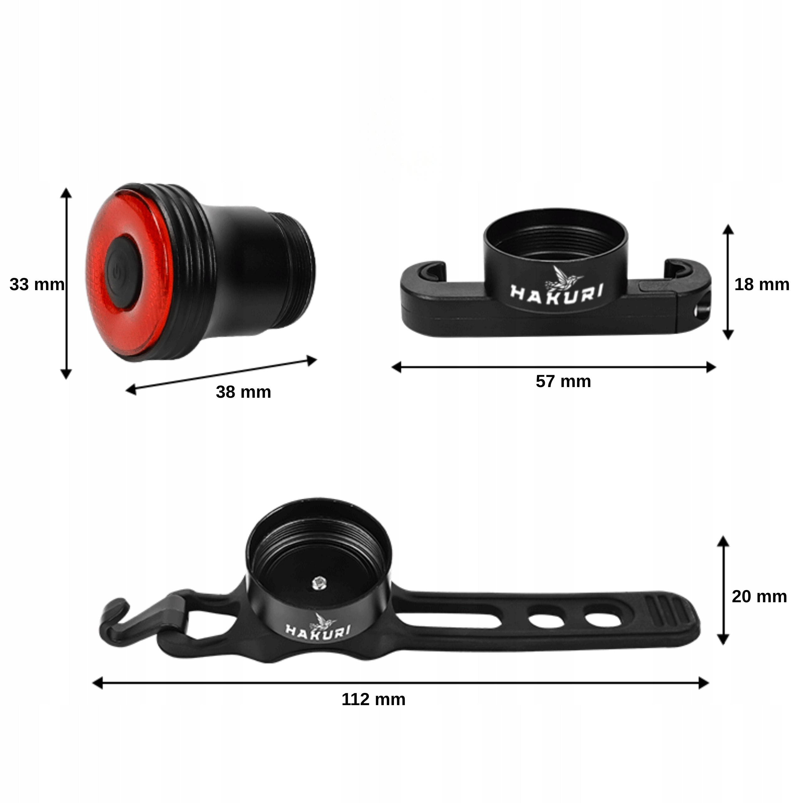 Bike light REAR lighting brake detection 5 modes H5 HAKURI Packaging status original