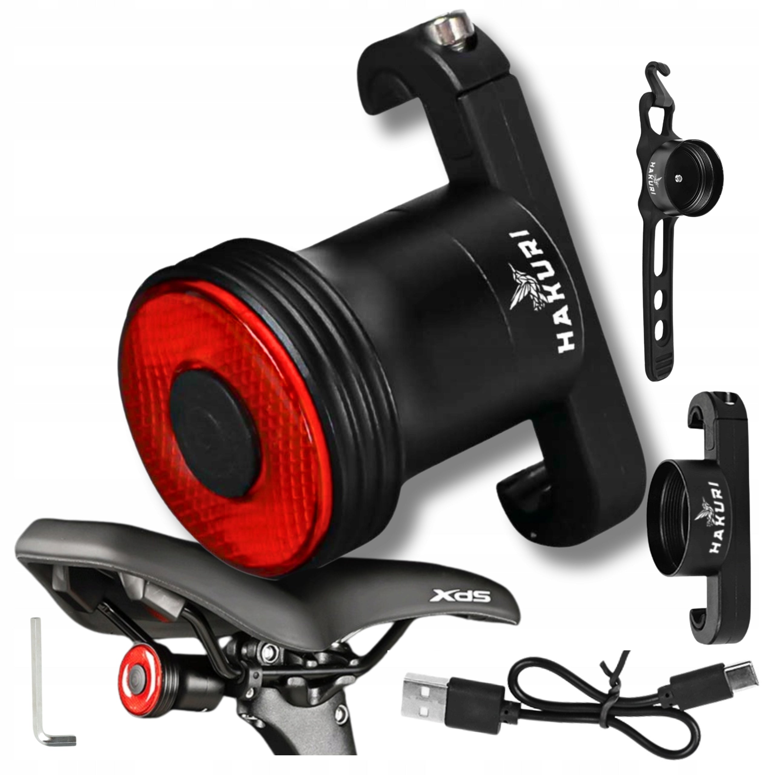 Bike light REAR lighting brake detection 5 modes H5 HAKURI